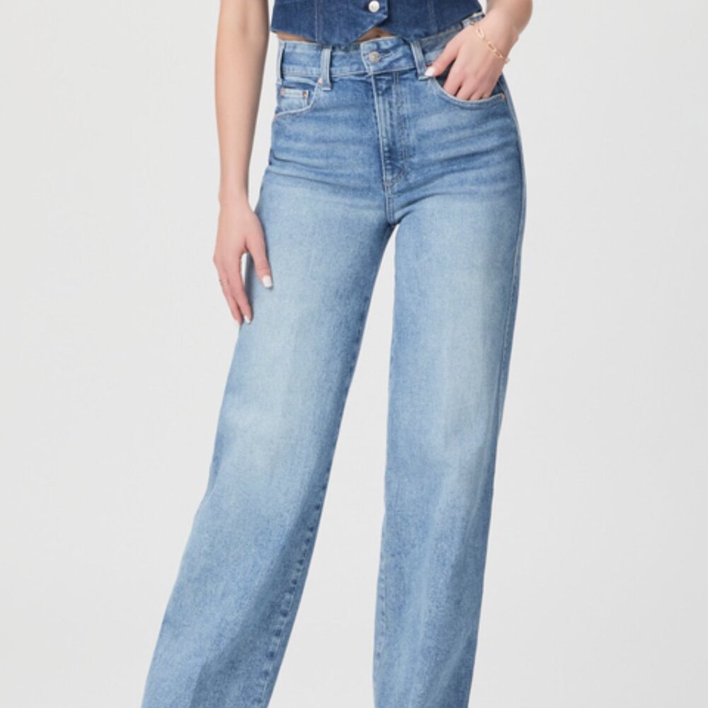 PAIGE Sky Blue Wide Leg Jeans